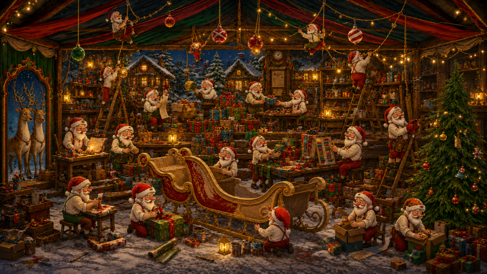 照らす前のクリスマスの図柄